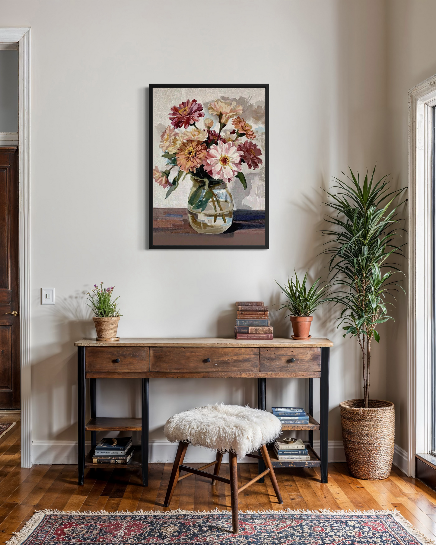 Sunlit Zinnias - Fine Art Print