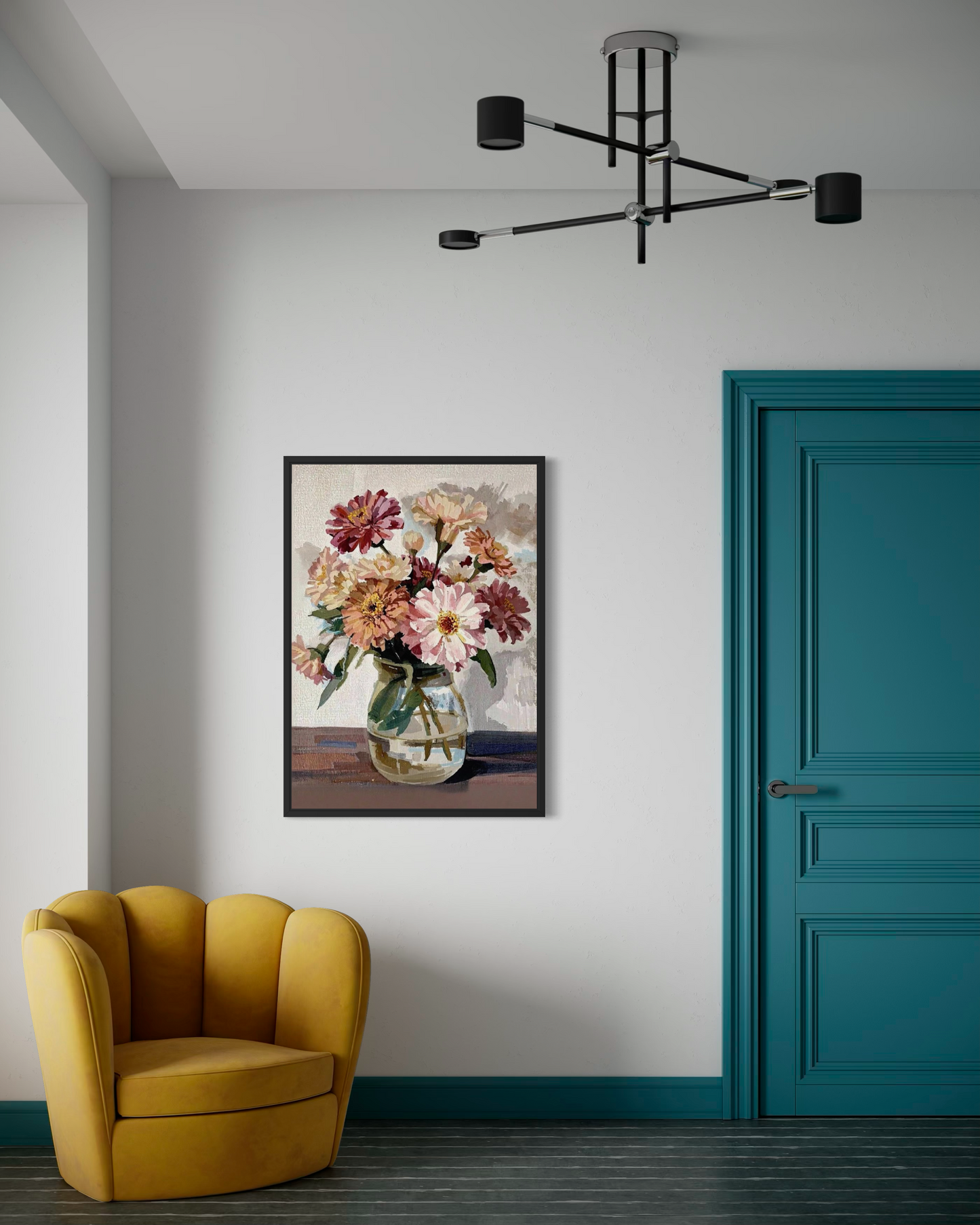 Sunlit Zinnias - Fine Art Print