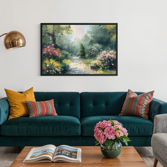 Whispering Garden Path – Framed Fine Art Print