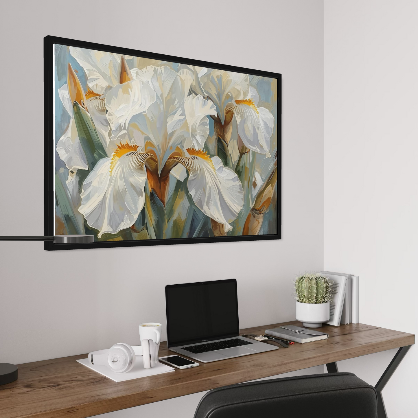 White Iris Elegance -  Framed Fine Art Print