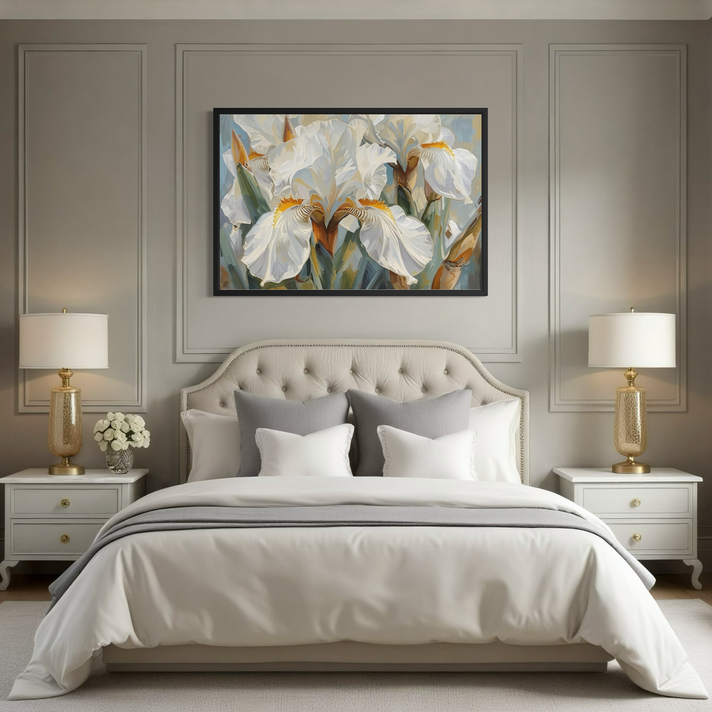 White Iris Elegance -  Framed Fine Art Print