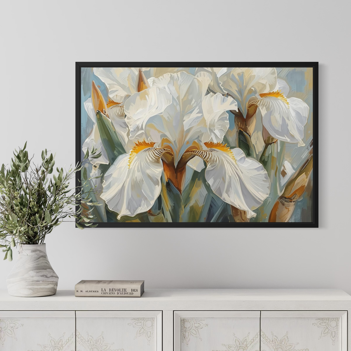 White Iris Elegance -  Framed Fine Art Print