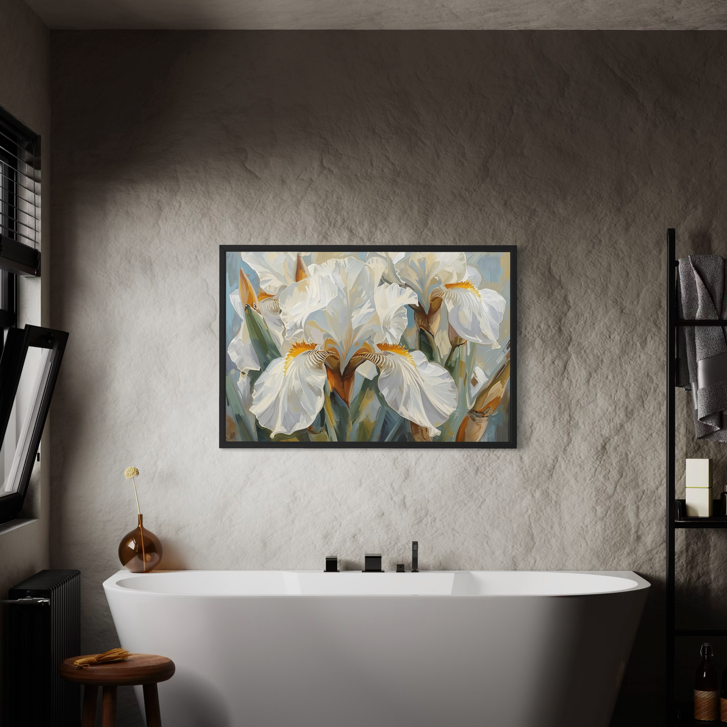 White Iris Elegance -  Framed Fine Art Print