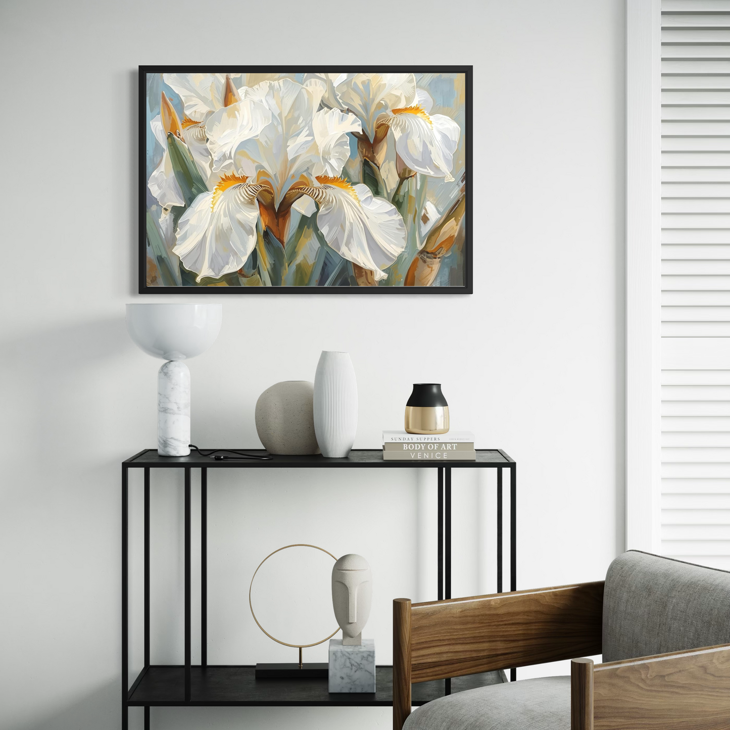 White Iris Elegance -  Framed Fine Art Print