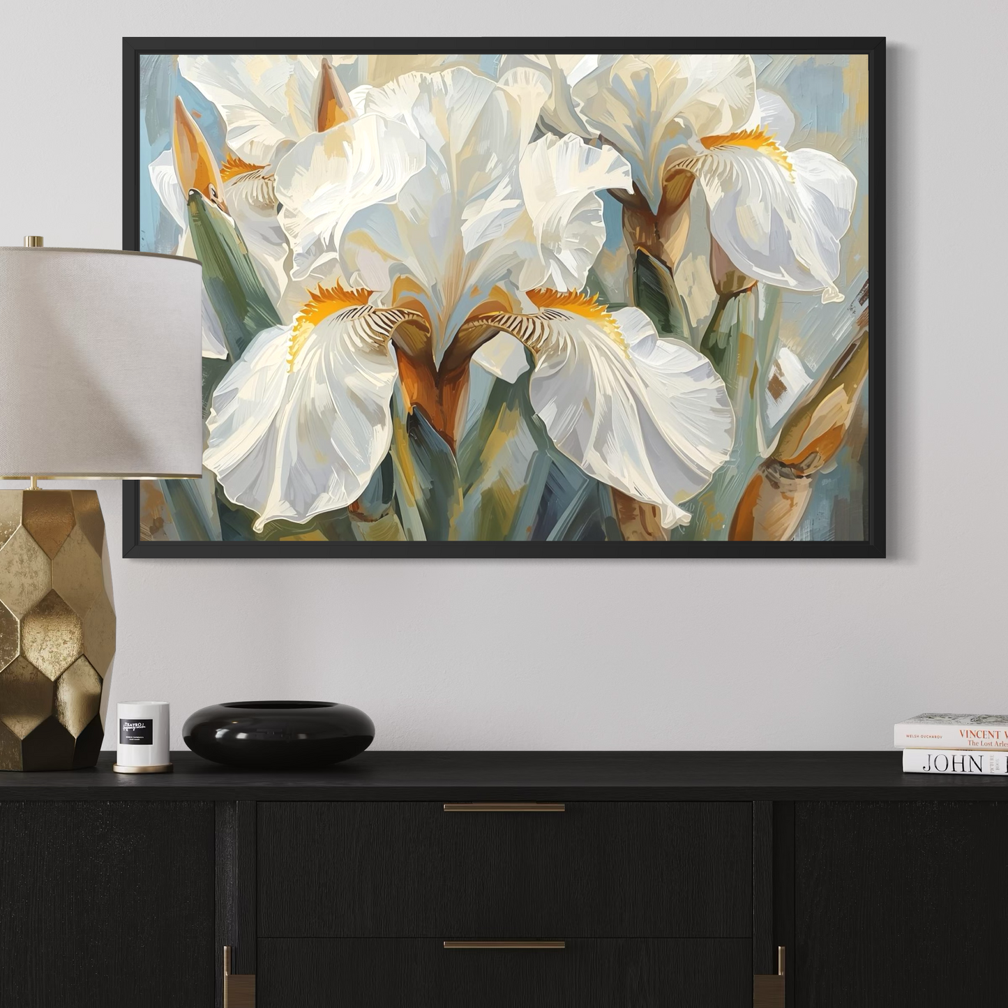 White Iris Elegance -  Framed Fine Art Print