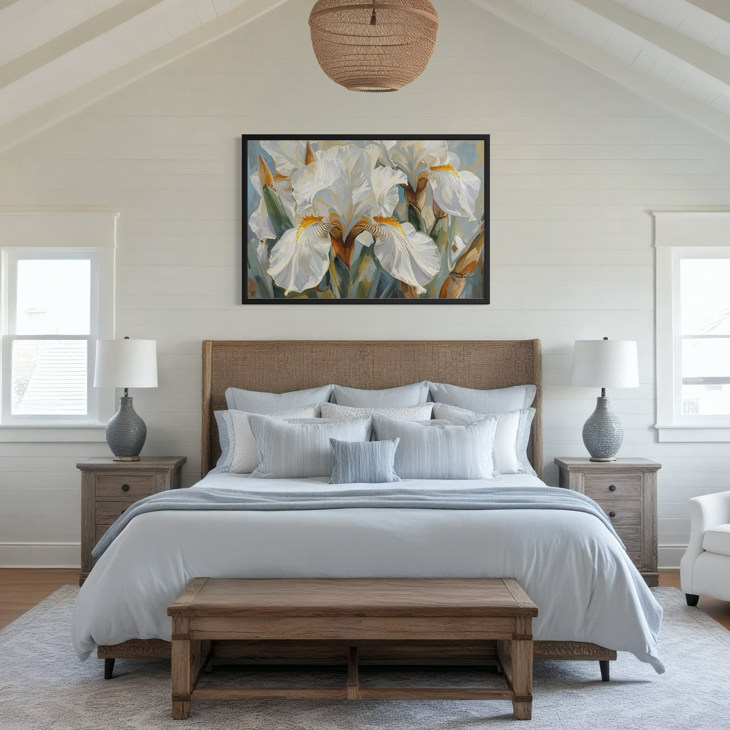 White Iris Elegance -  Framed Fine Art Print
