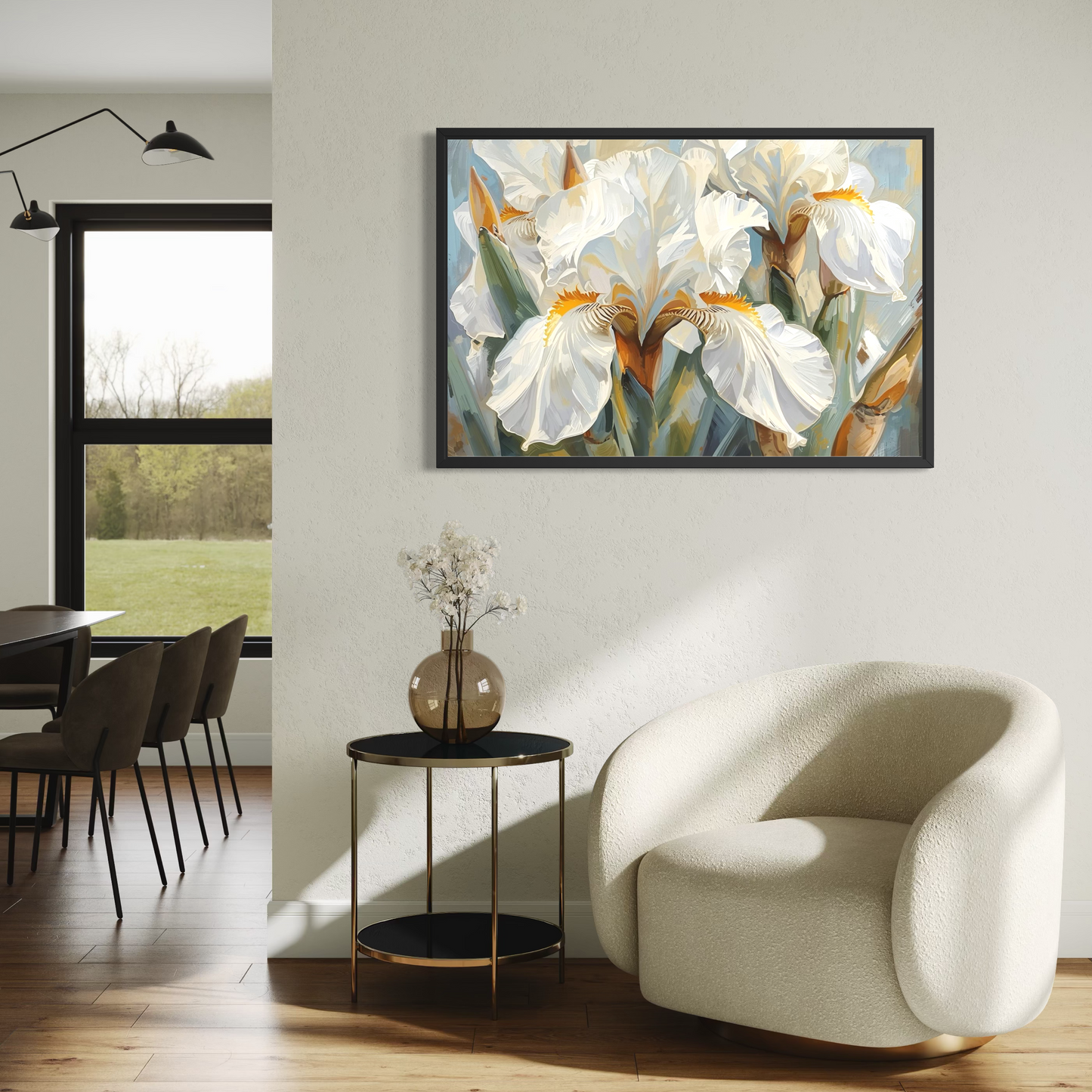 White Iris Elegance -  Framed Fine Art Print