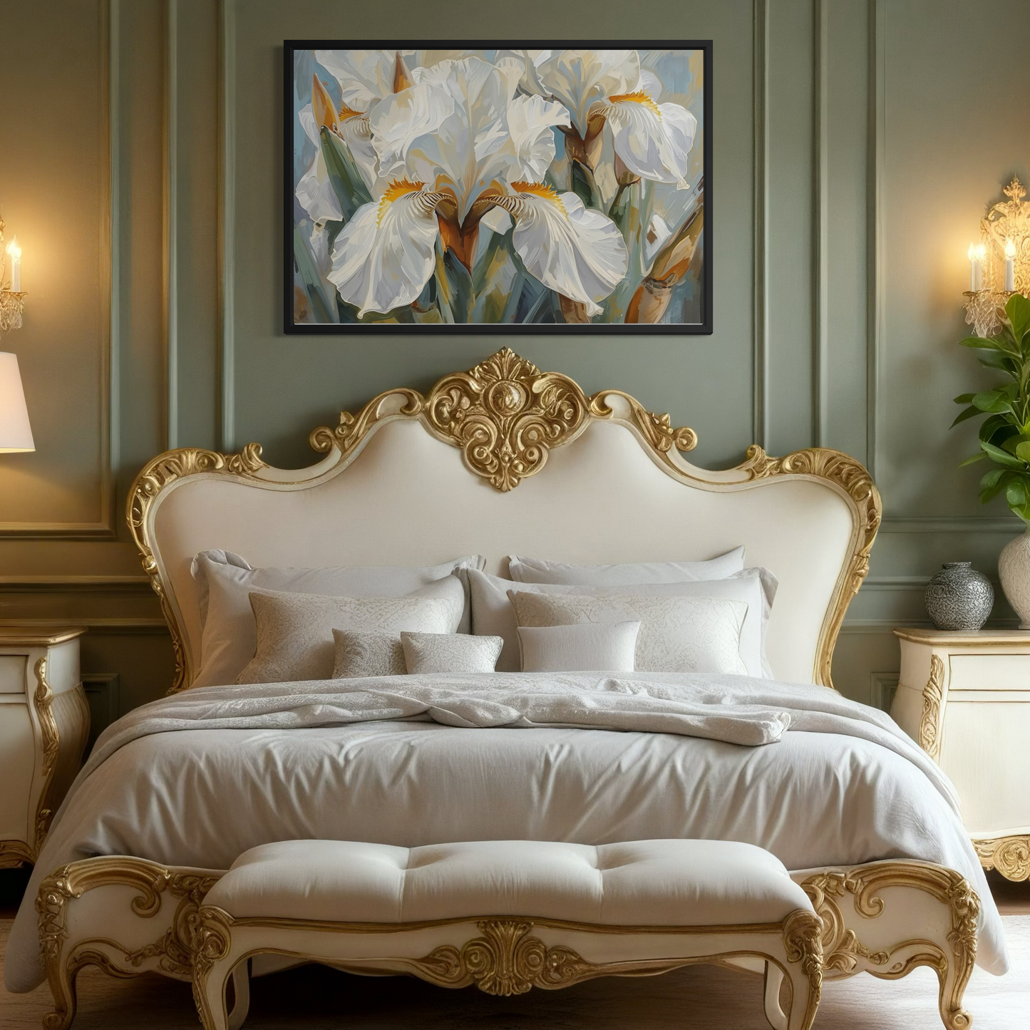 White Iris Elegance -  Framed Fine Art Print