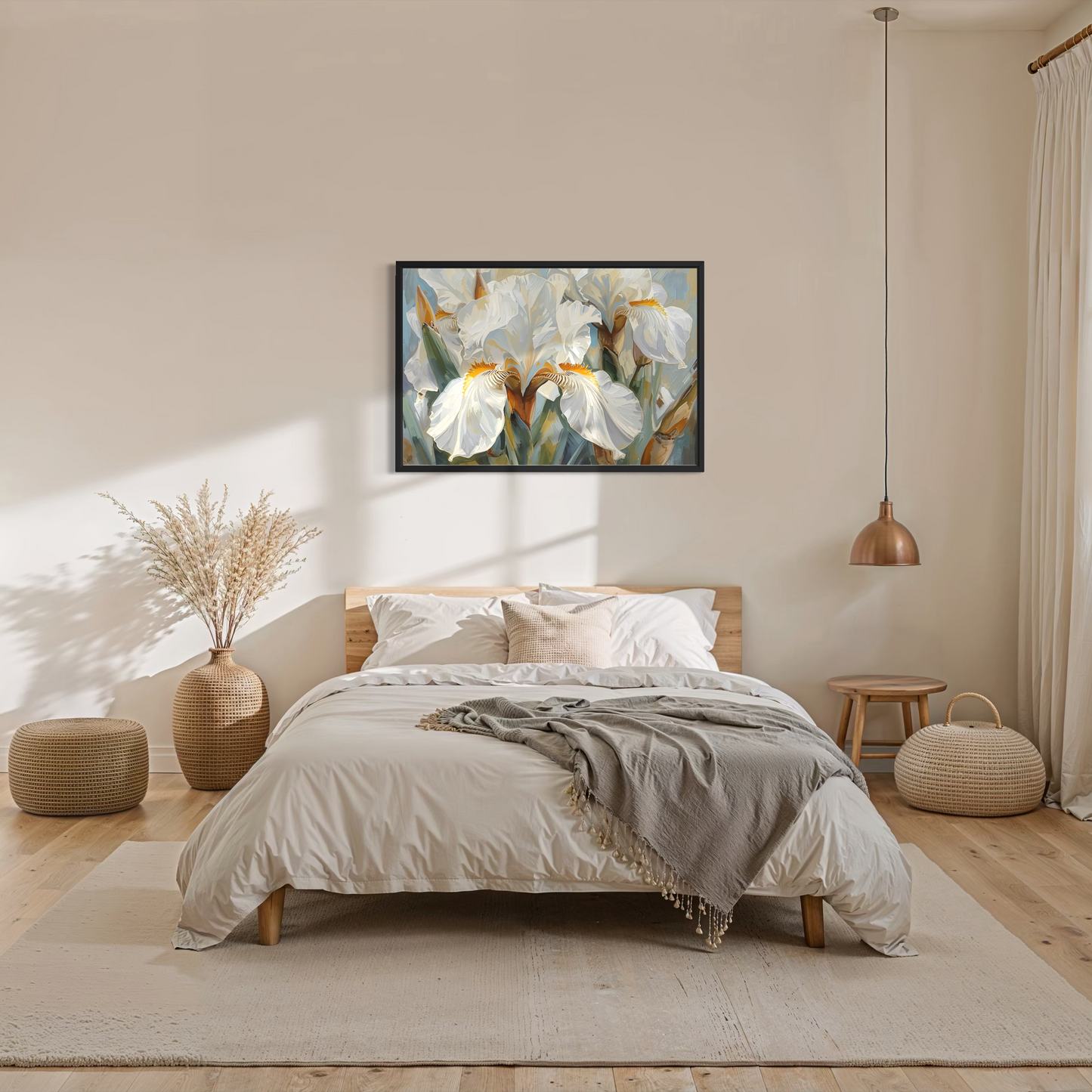White Iris Elegance -  Framed Fine Art Print
