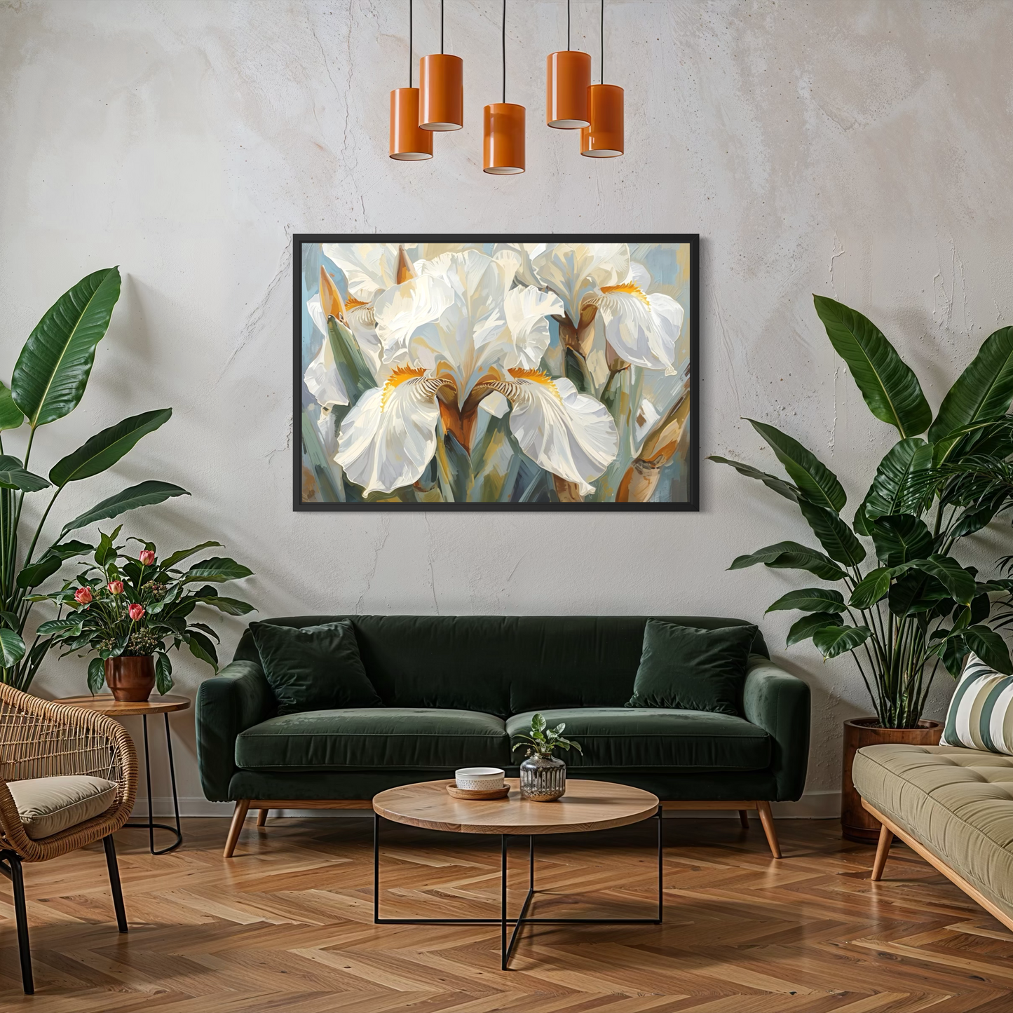 White Iris Elegance -  Framed Fine Art Print