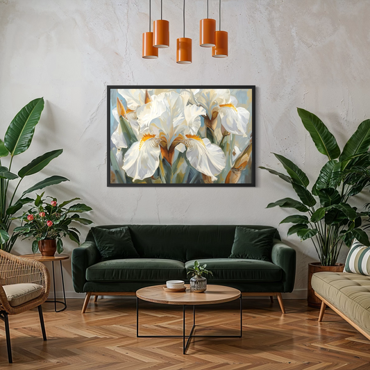 White Iris Elegance -  Framed Fine Art Print