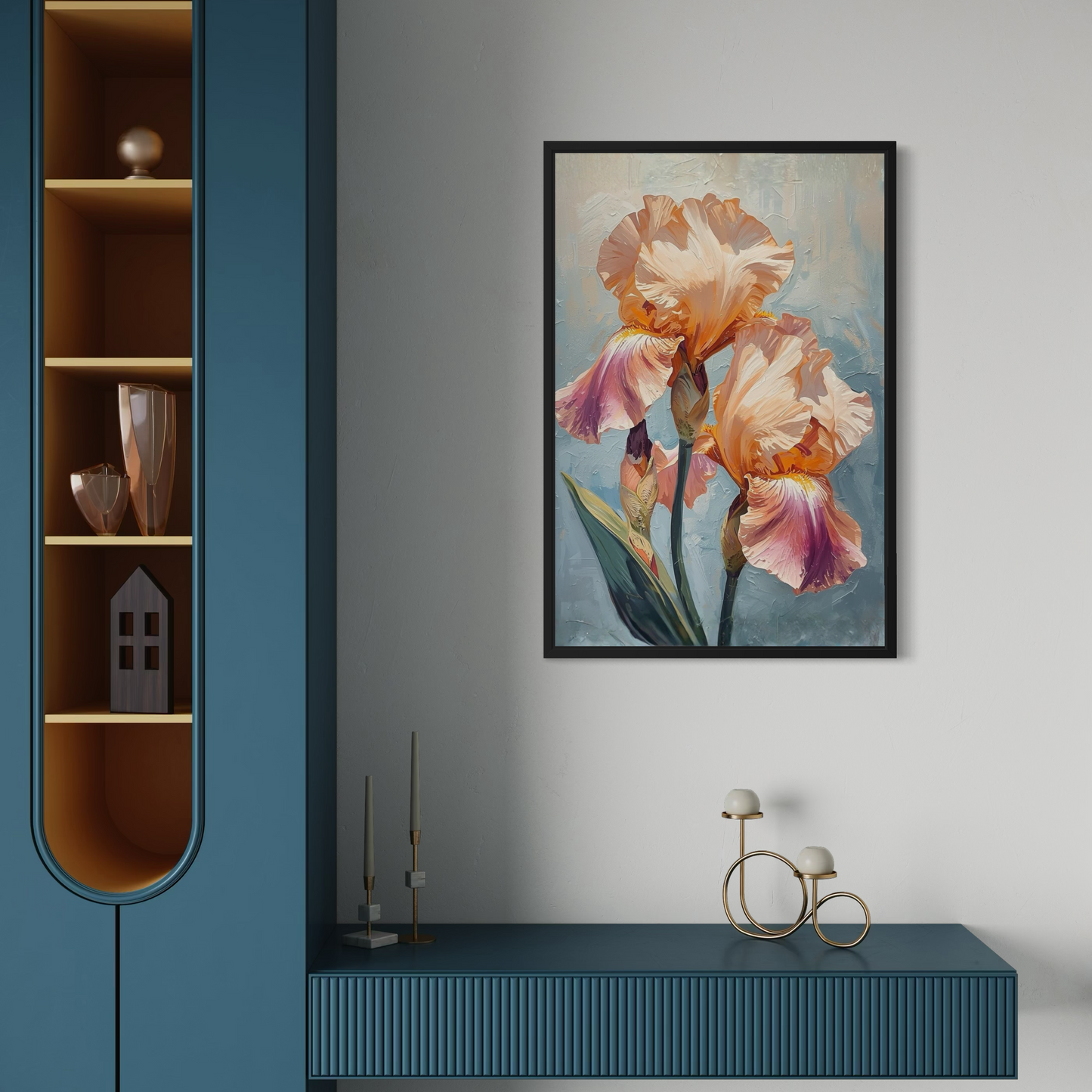 Blush Iris Bloom - Framed Fine Art Print
