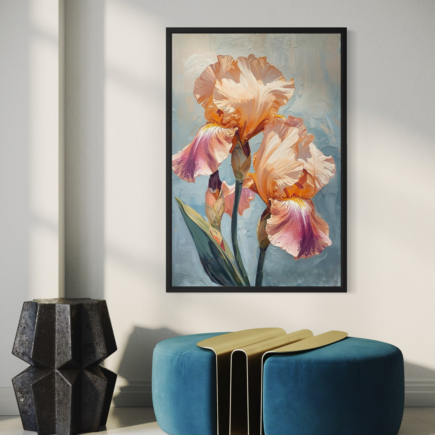 Blush Iris Bloom - Framed Fine Art Print