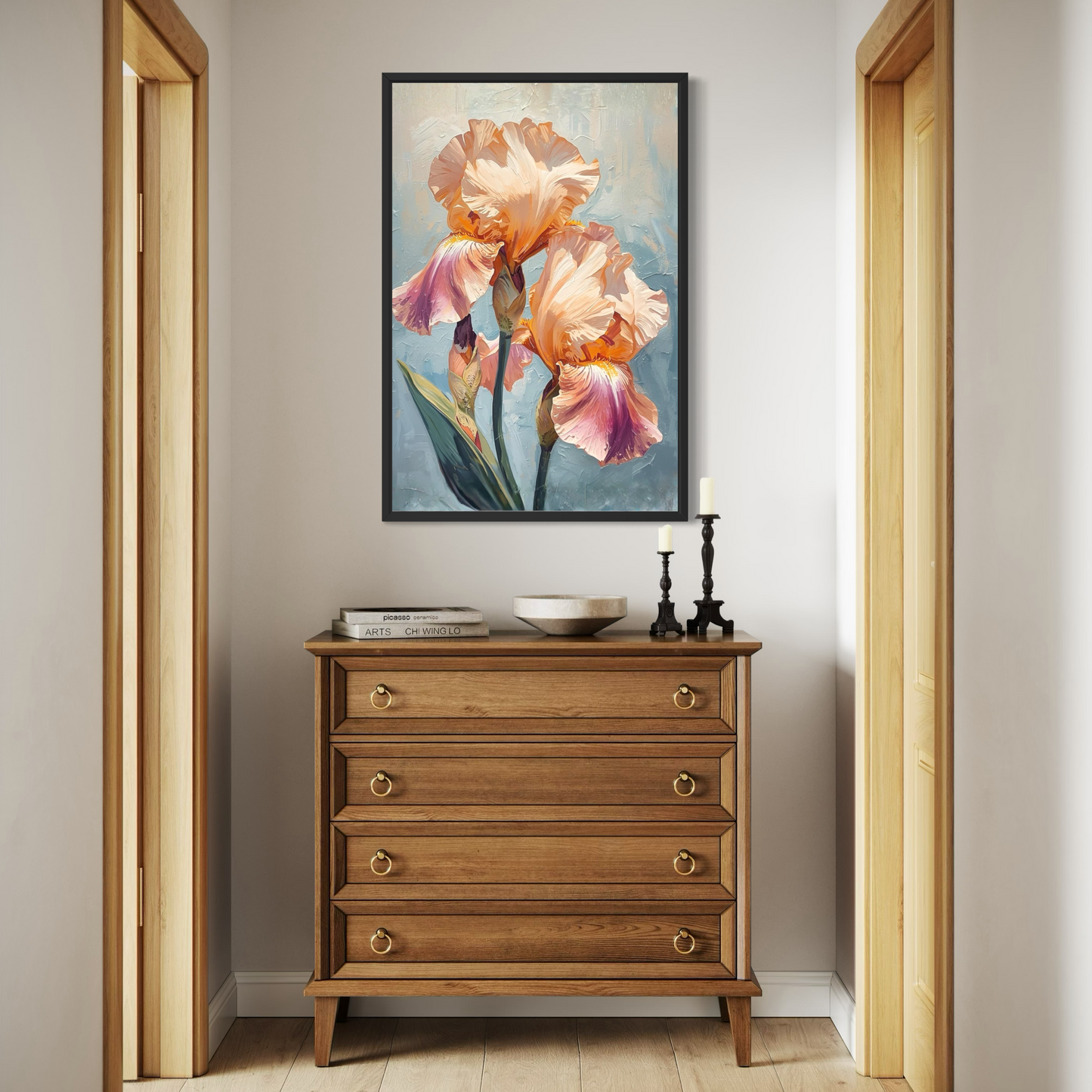 Blush Iris Bloom - Framed Fine Art Print