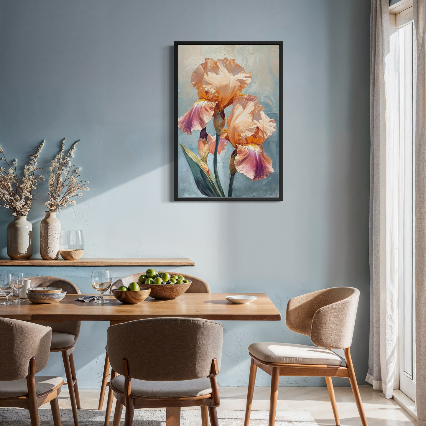 Blush Iris Bloom - Framed Fine Art Print