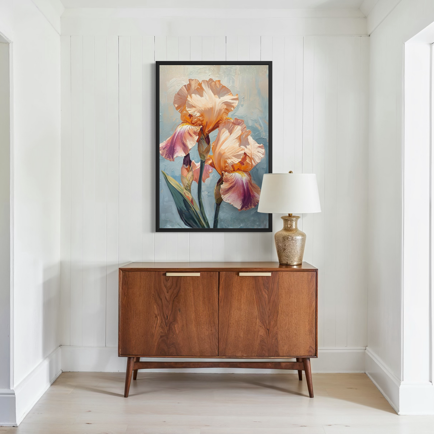 Blush Iris Bloom - Framed Fine Art Print