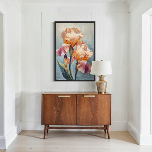 Blush Iris Bloom - Framed Fine Art Print
