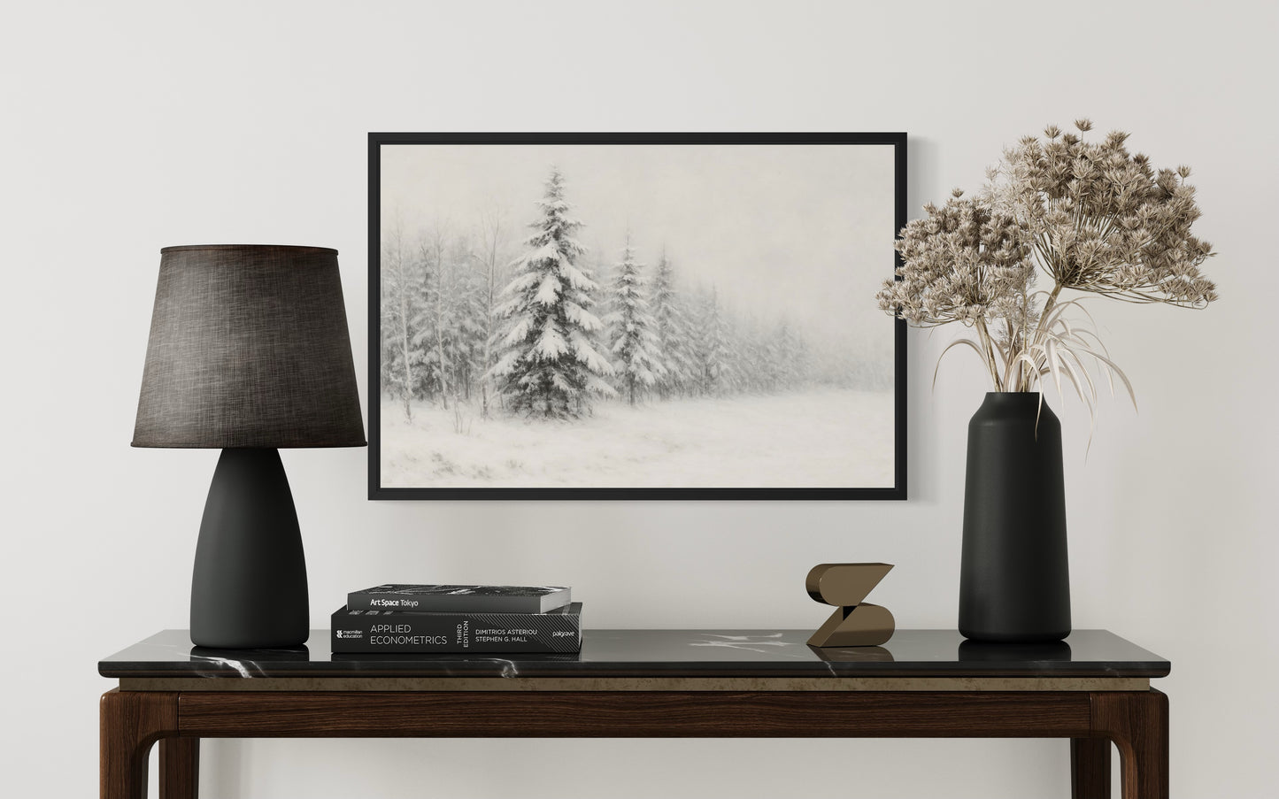 Winter Pines in Snow - Framed Print