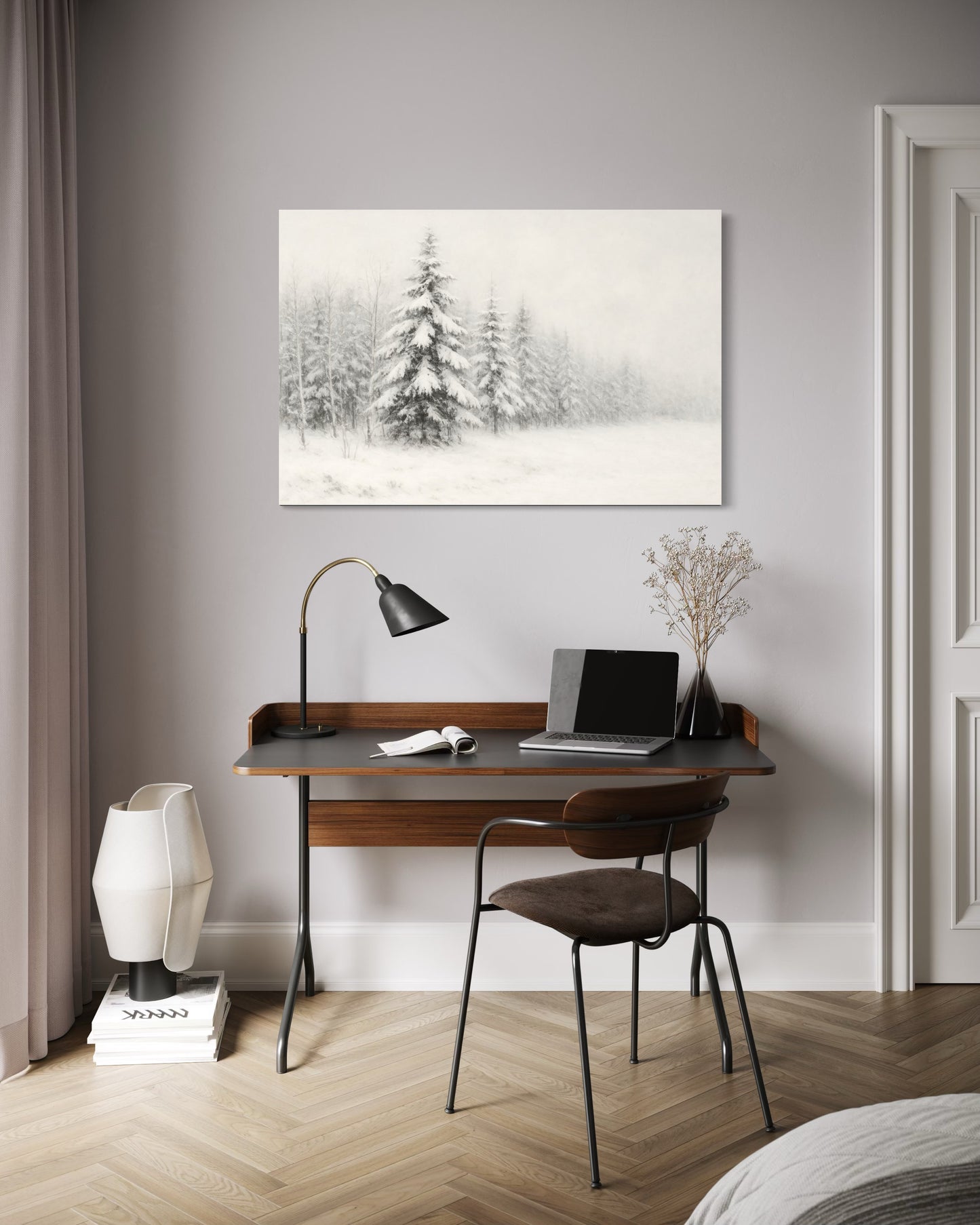 Winter Pines in Snow - Framed Print