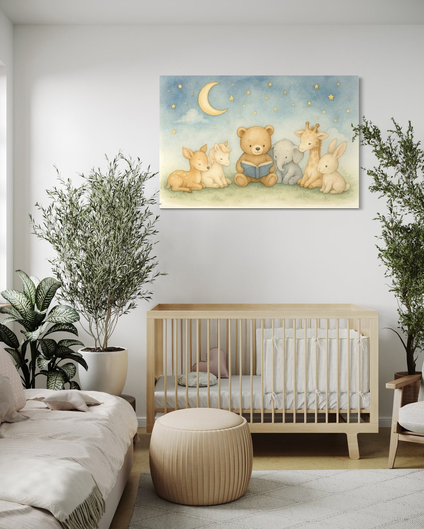 Bedtime Story Under the Moon - Nursery Framed Print