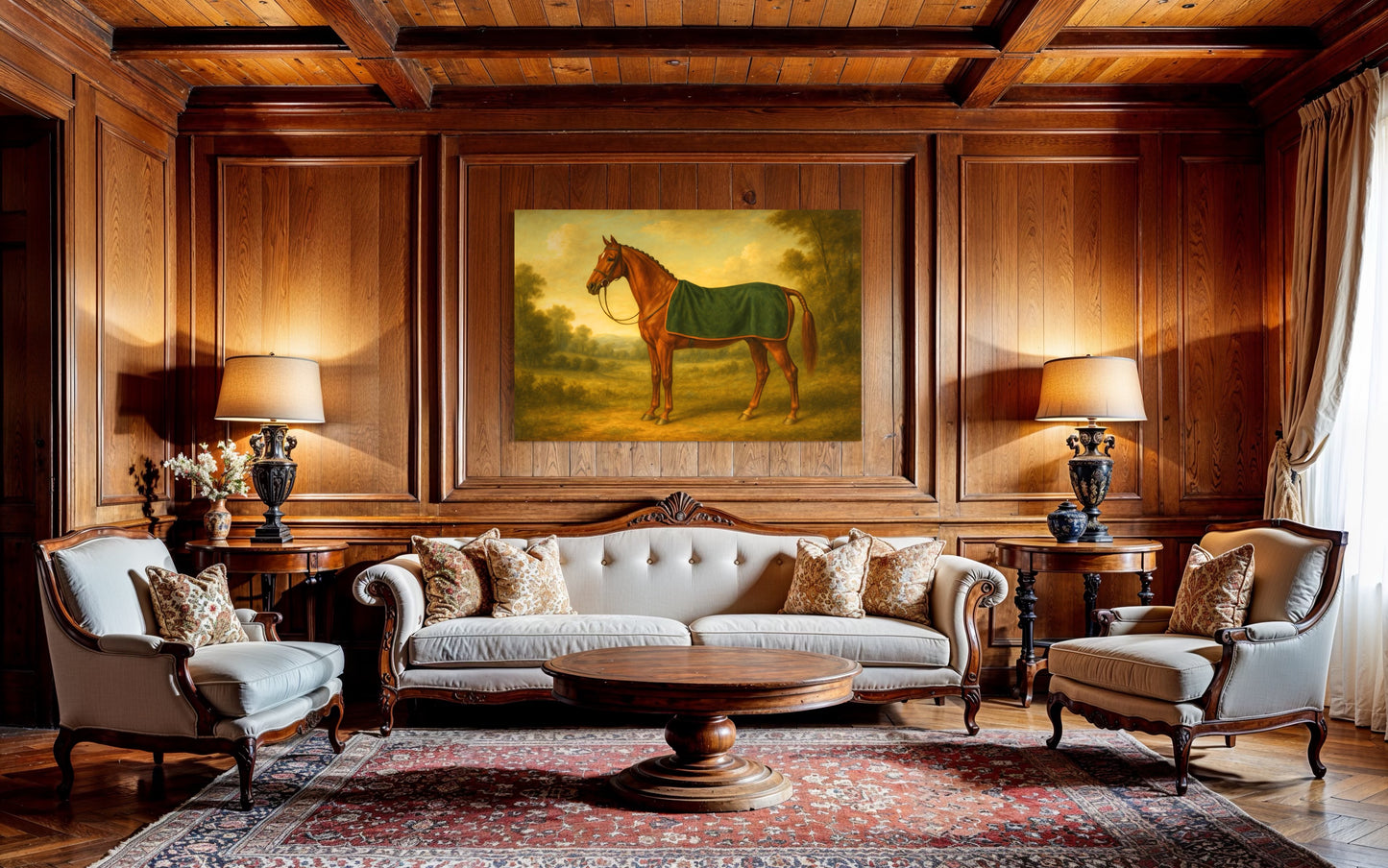 Vintage Chestnut Horse Portrait -Framed Print