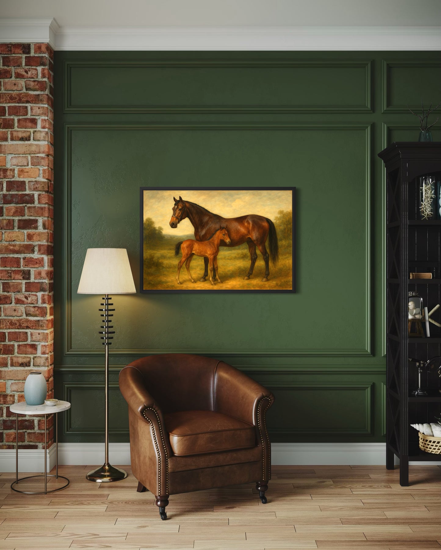 Vintage Mare and Foal Portrait - Framed Print