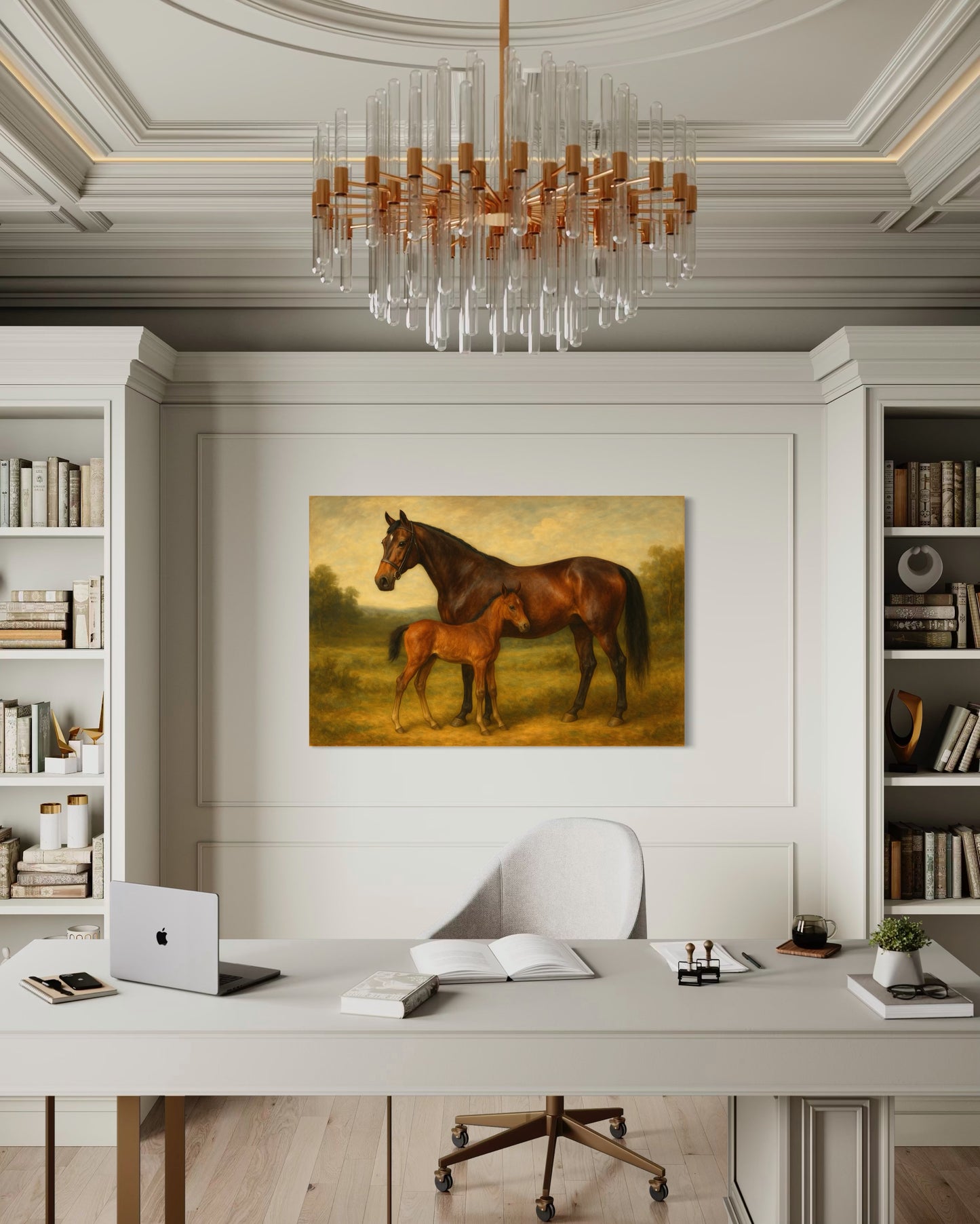 Vintage Mare and Foal Portrait - Framed Print