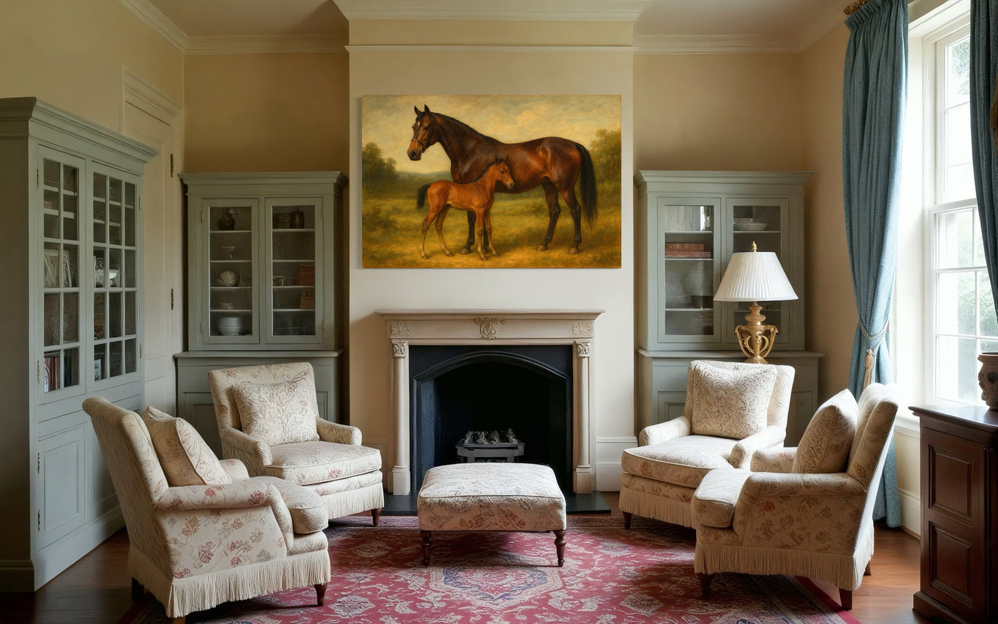 Vintage Mare and Foal Portrait - Framed Print