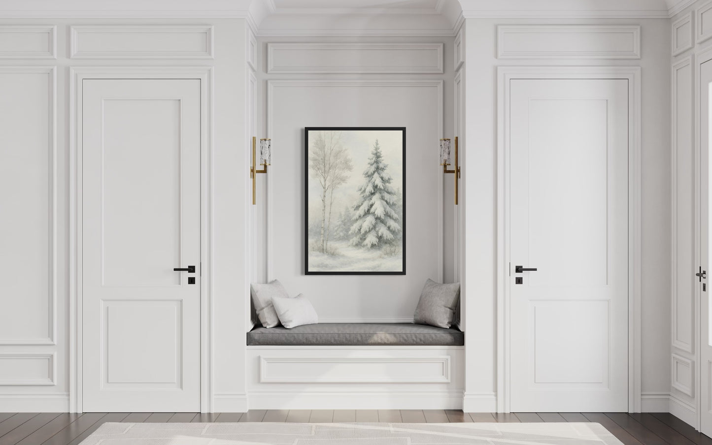 Winter Pine Tree in Snow – Framed Print