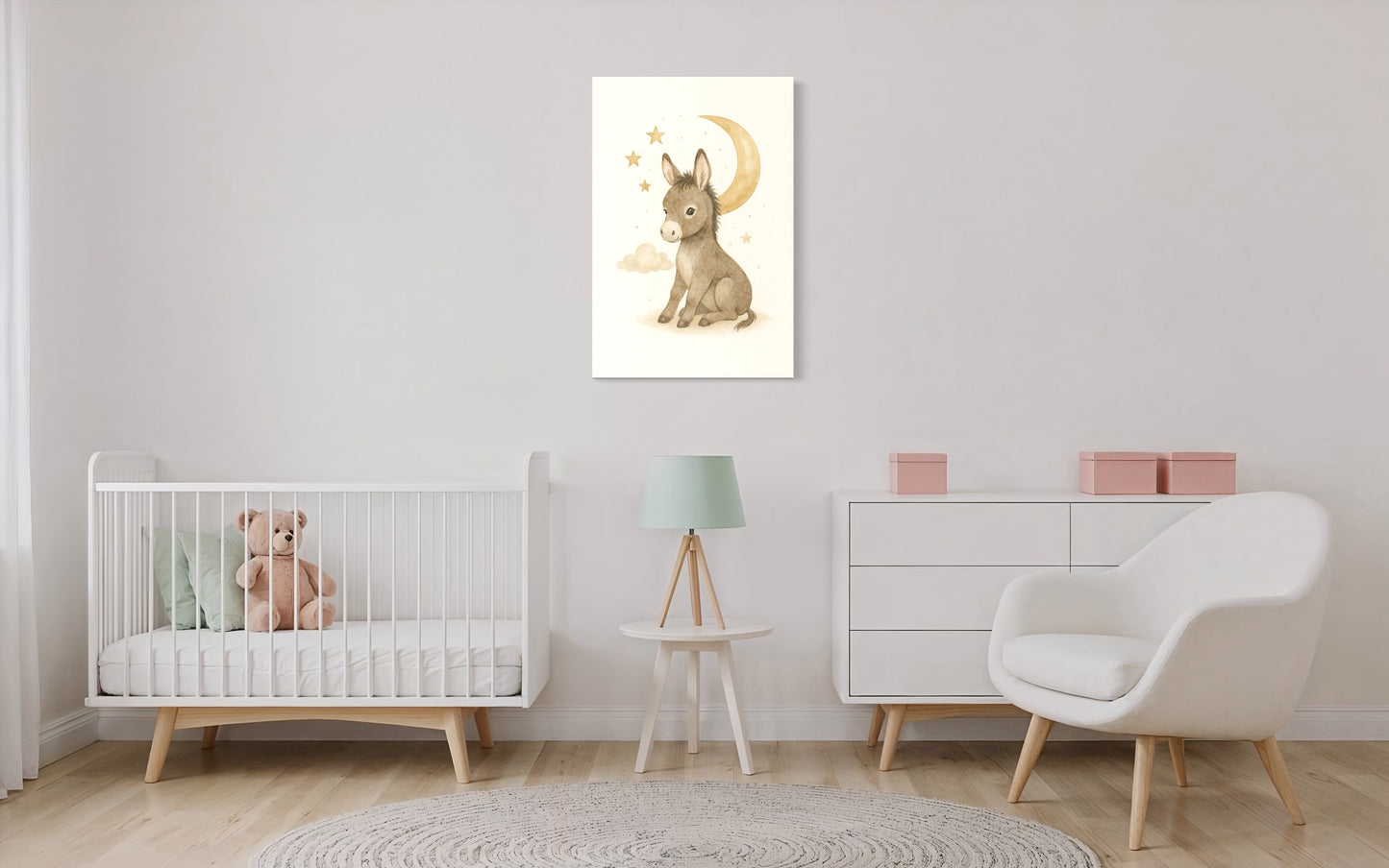 Baby Donkey Nursery Wall Art – Framed Print