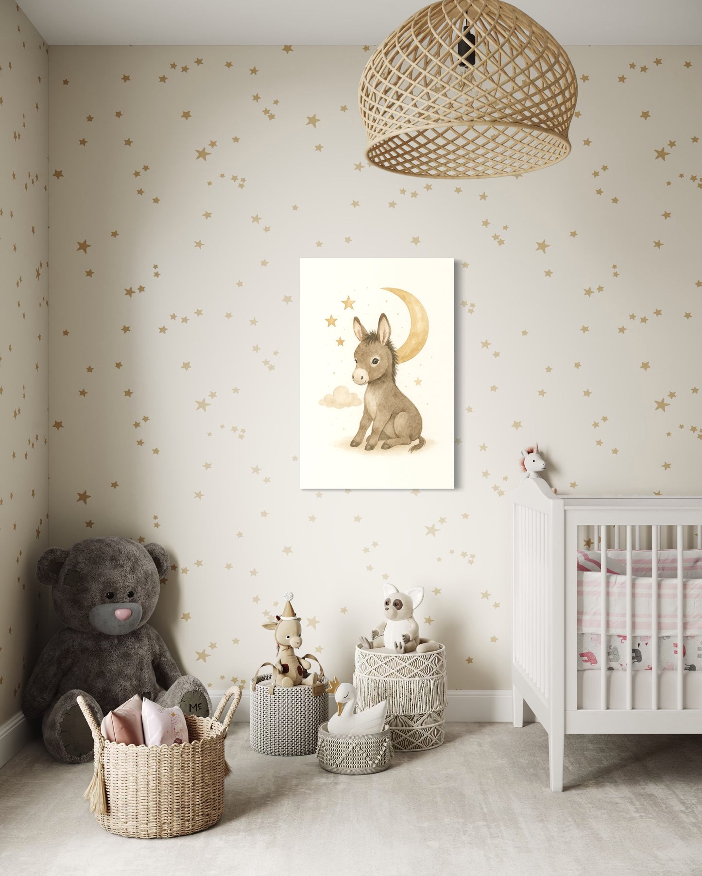 Baby Donkey Nursery Wall Art – Framed Print