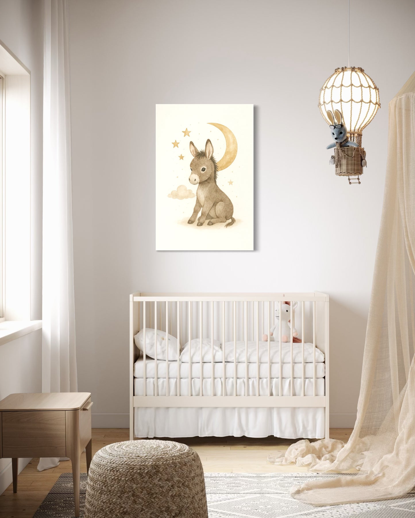 Baby Donkey Nursery Wall Art – Framed Print