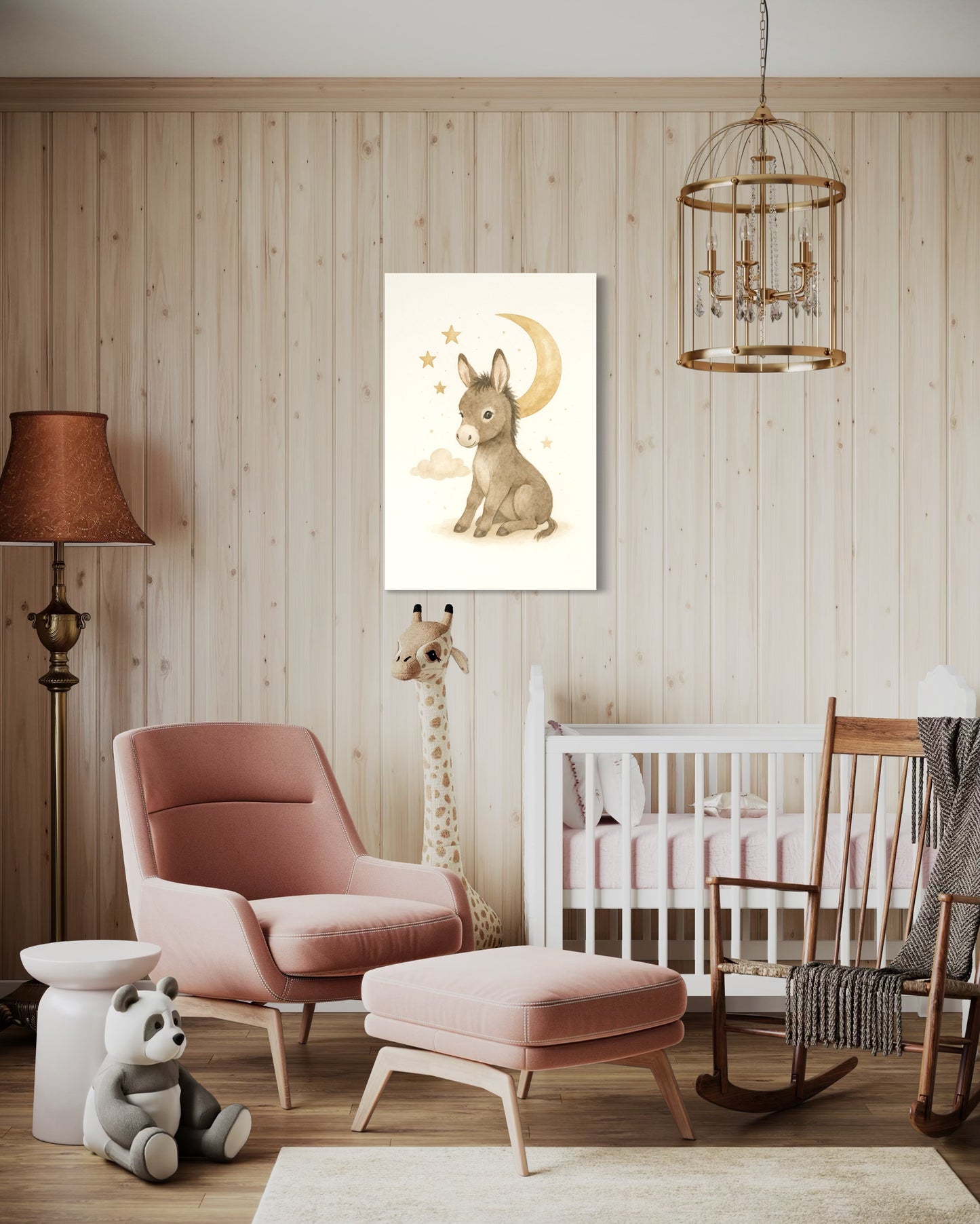 Baby Donkey Nursery Wall Art – Framed Print