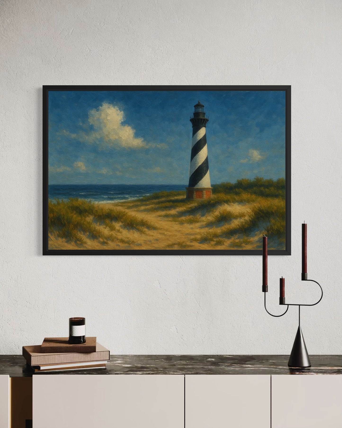 Coastal Lighthouse Landscape – Framed Print