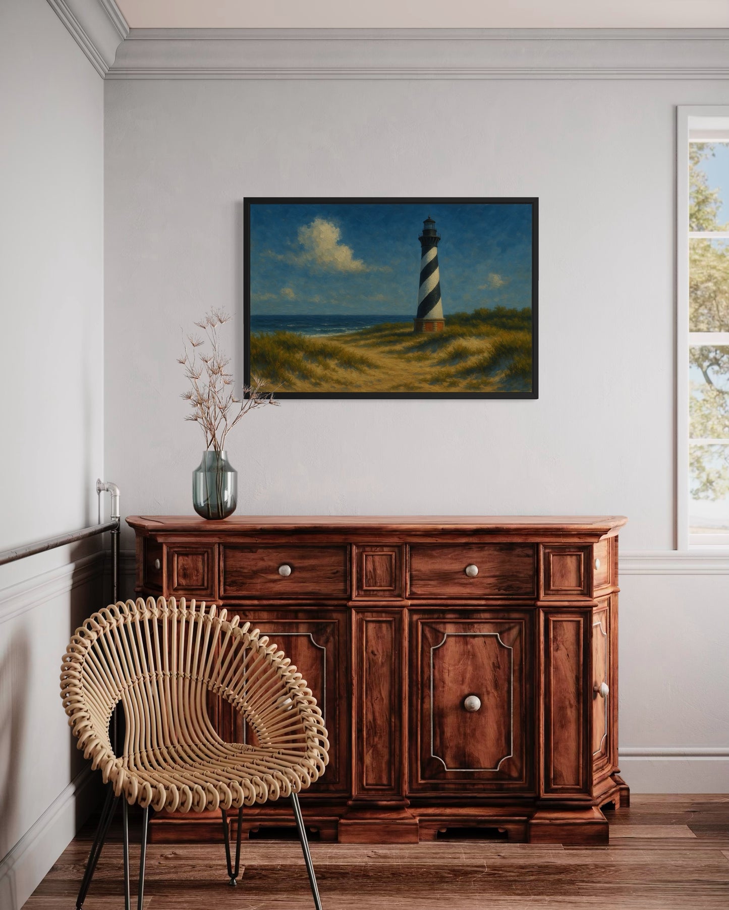 Coastal Lighthouse Landscape – Framed Print