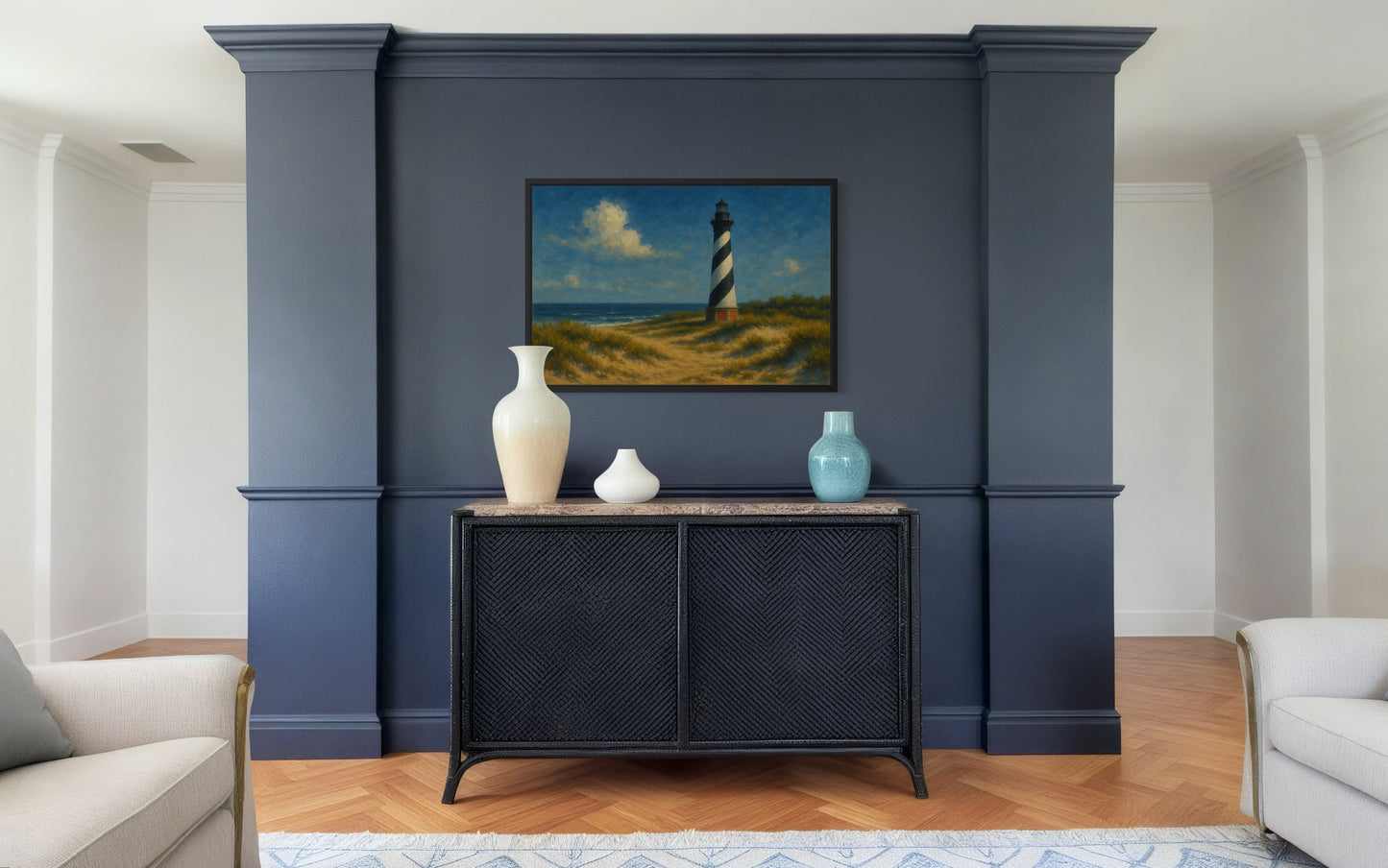 Coastal Lighthouse Landscape – Framed Print