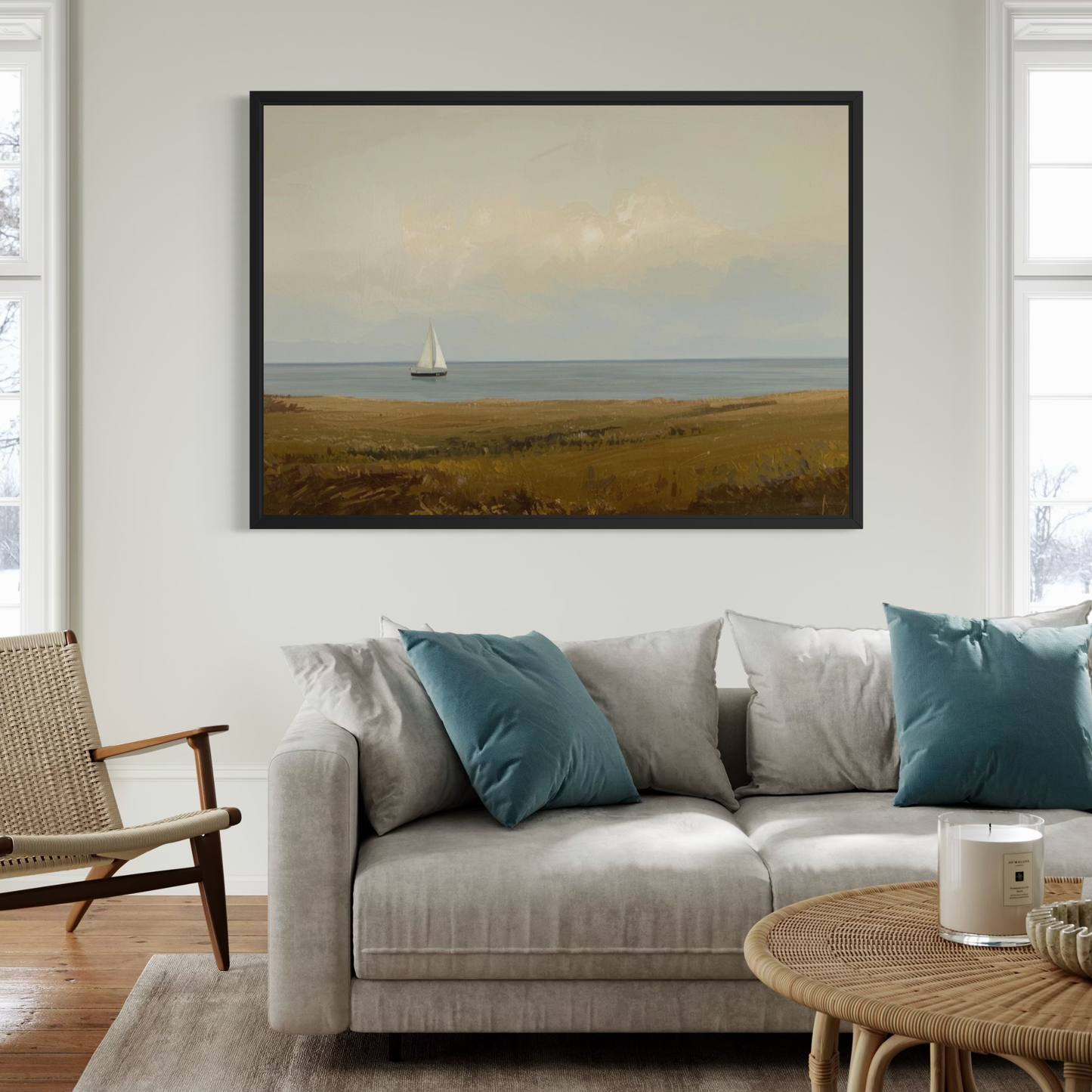 Quiet Horizon - Coastal Landscape Framed Fine Art Print