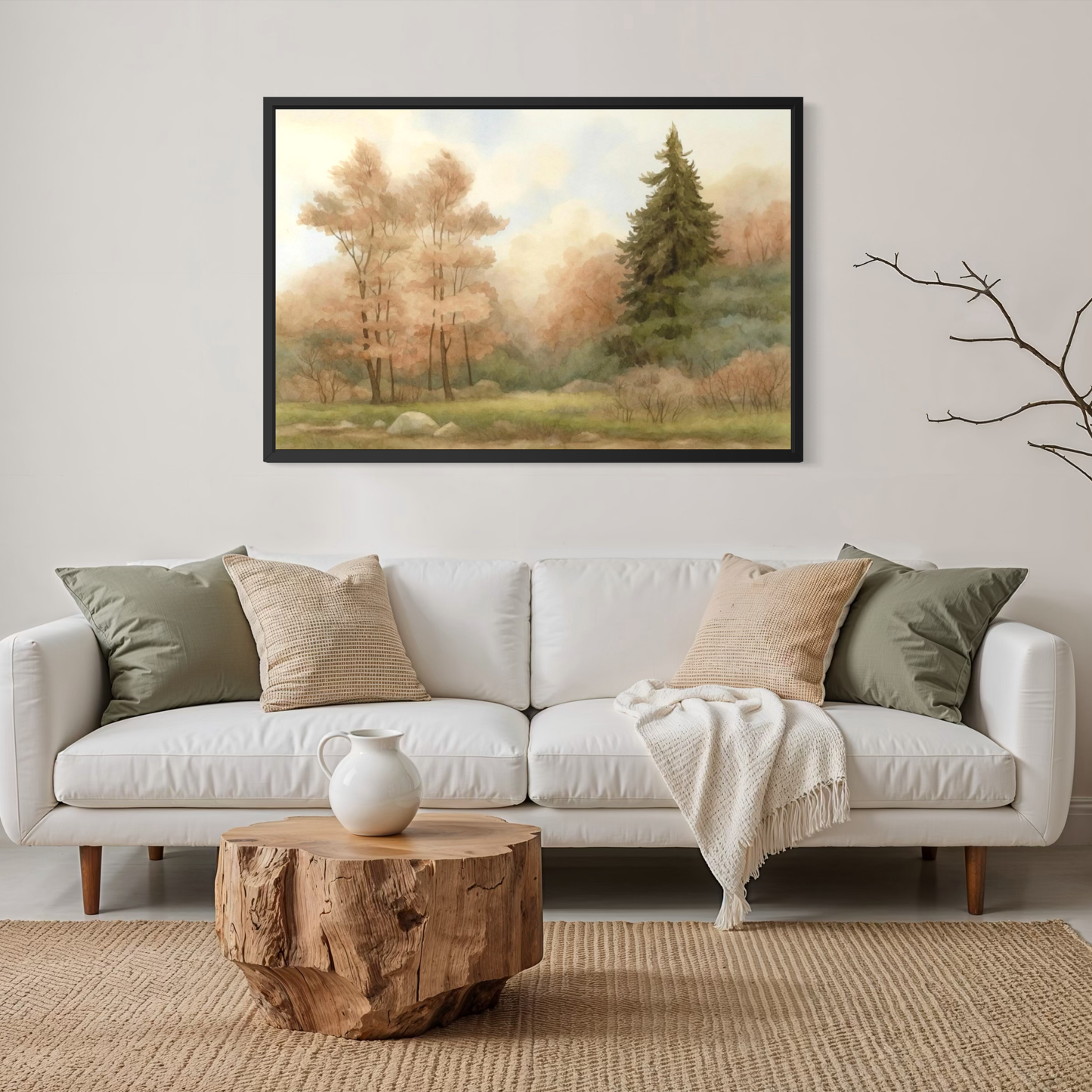 Woodland Landscape – Neutral Forest Framed Wall Art