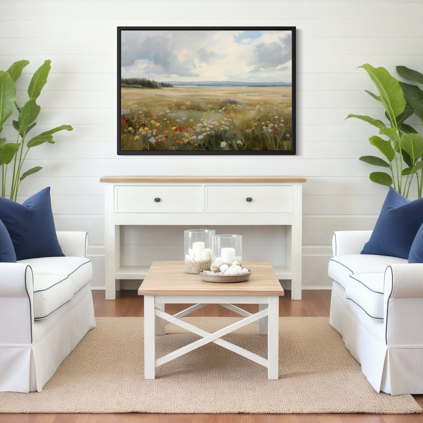 Meadow in Bloom - Wildflower Landscape Framed Fine Art Print