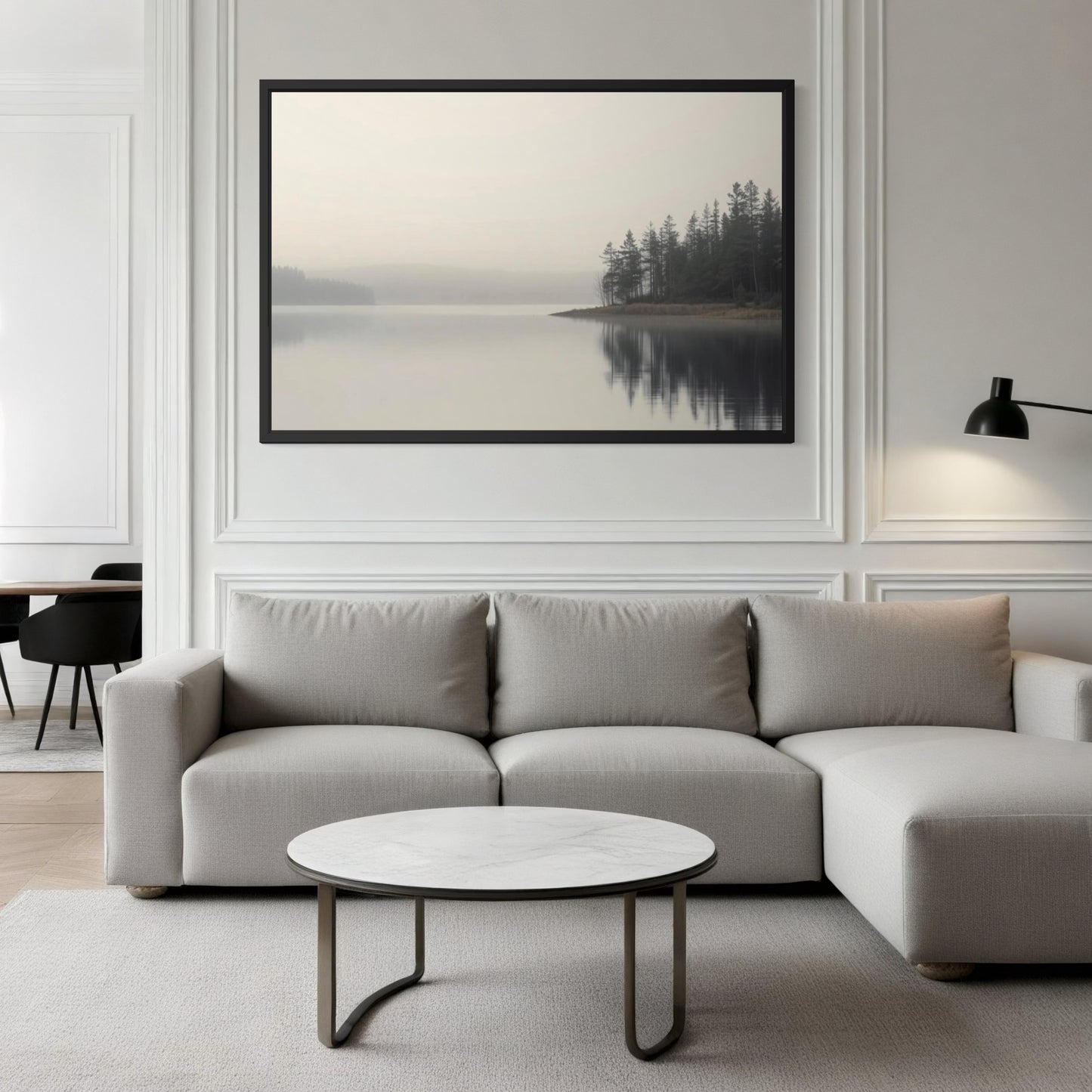 Whispering Lake Tranquility Framed Fine Art Print | Premium Oak/Ash Wood Frame