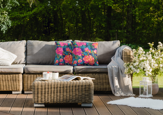 Floral Outdoor Pillow | Weather-Resistant Garden Throw Pillow